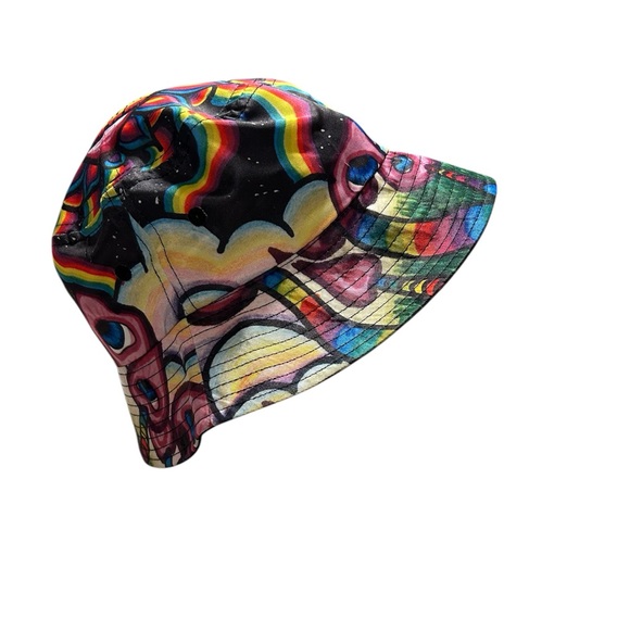 Unisex Psychedelic Mushroom Trippy Packable Travel Bucket Hat - Picture 7 of 9